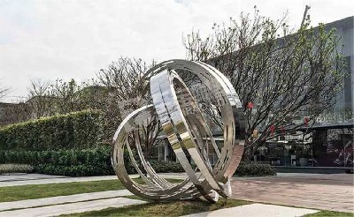 大型戶(hù)外廣場(chǎng)不銹鋼定制園林創(chuàng)意鏡面圓雕塑