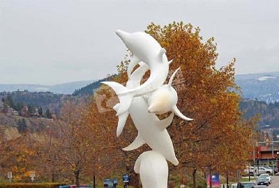 風(fēng)景區(qū)標志性建筑海豚不銹鋼雕塑定制