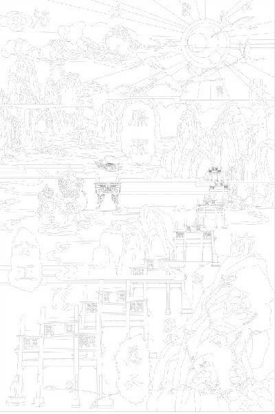 法院浮雕壁畫(huà)原創(chuàng)手繪設(shè)計(jì)稿