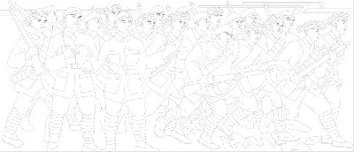 紅色黨建浮雕雕塑原創(chuàng)手繪設(shè)計(jì)稿