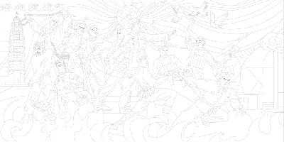 浴血抗戰(zhàn)浮雕雕塑原創(chuàng)手繪設(shè)計稿