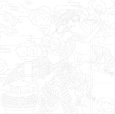 民族團(tuán)結(jié)浮雕雕塑原創(chuàng)手繪設(shè)計稿