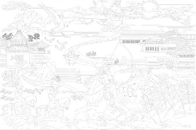 民族團(tuán)結(jié)浮雕雕塑原創(chuàng)手繪設(shè)計稿