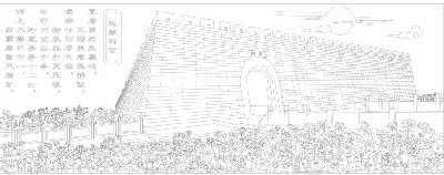 山水風(fēng)景浮雕雕塑原創(chuàng)手繪設(shè)計(jì)稿