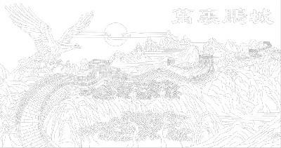 山水風景浮雕雕塑原創(chuàng)手繪設(shè)計稿