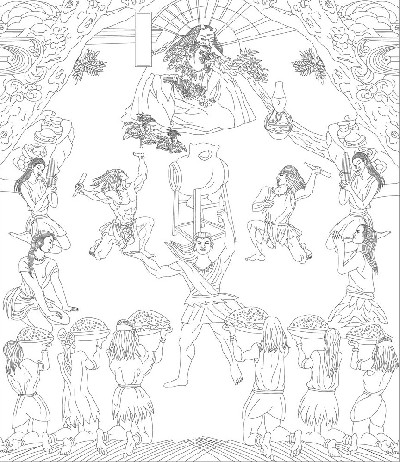 鄉(xiāng)村振興浮雕雕塑原創(chuàng)手繪設(shè)計稿