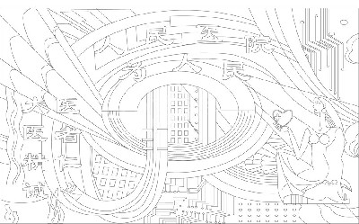 人民醫(yī)院浮雕雕塑原創(chuàng)手繪設(shè)計稿
