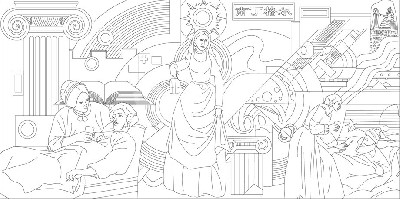 中醫(yī)文化浮雕雕塑原創(chuàng)手繪設(shè)計稿