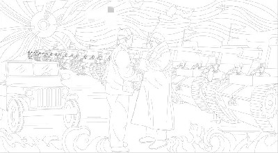 紅色黨建浮雕雕塑原創(chuàng)手繪設計稿