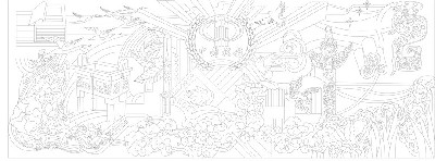 稅務(wù)局浮雕雕塑壁畫原創(chuàng)手繪設(shè)計稿