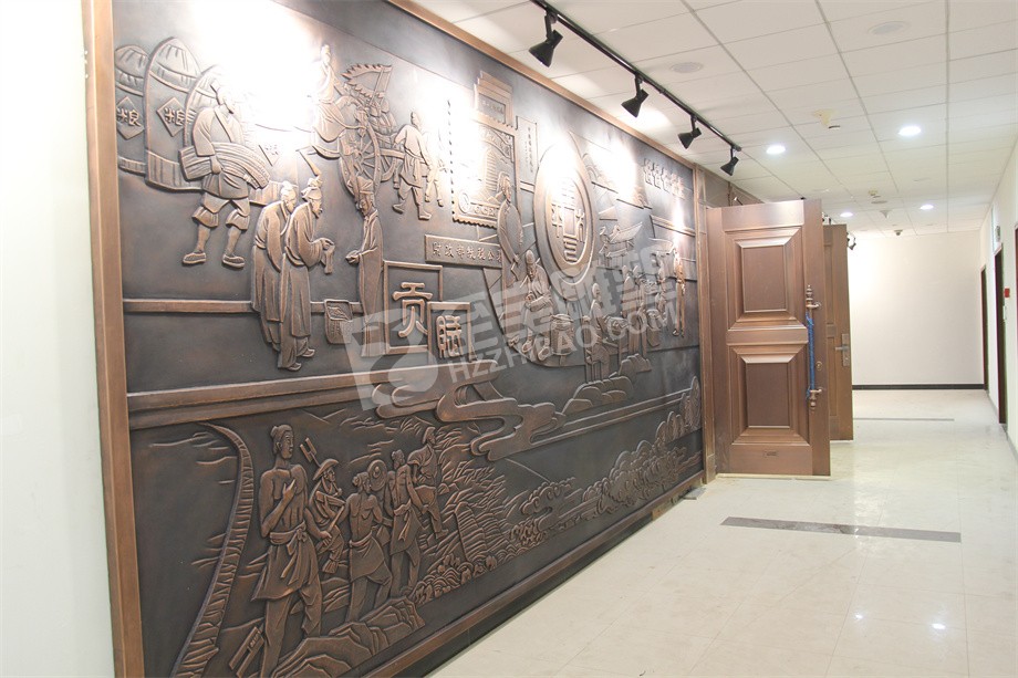 財(cái)務(wù)公司壁畫勞作圖鍛銅浮雕定制