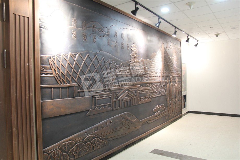 博物館壁畫風(fēng)景鍛銅浮雕定制