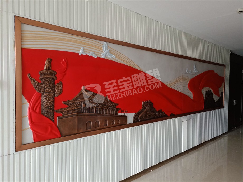 鍛銅浮雕萬里長(zhǎng)城壁畫紫銅黃銅定制