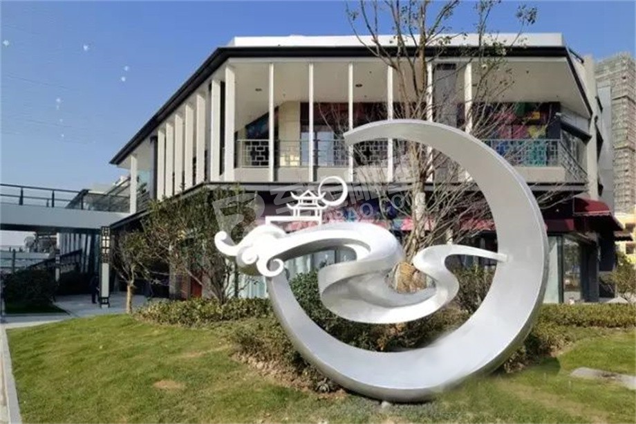 園林景觀(guān)小品創(chuàng)意月亮不銹鋼雕塑定制