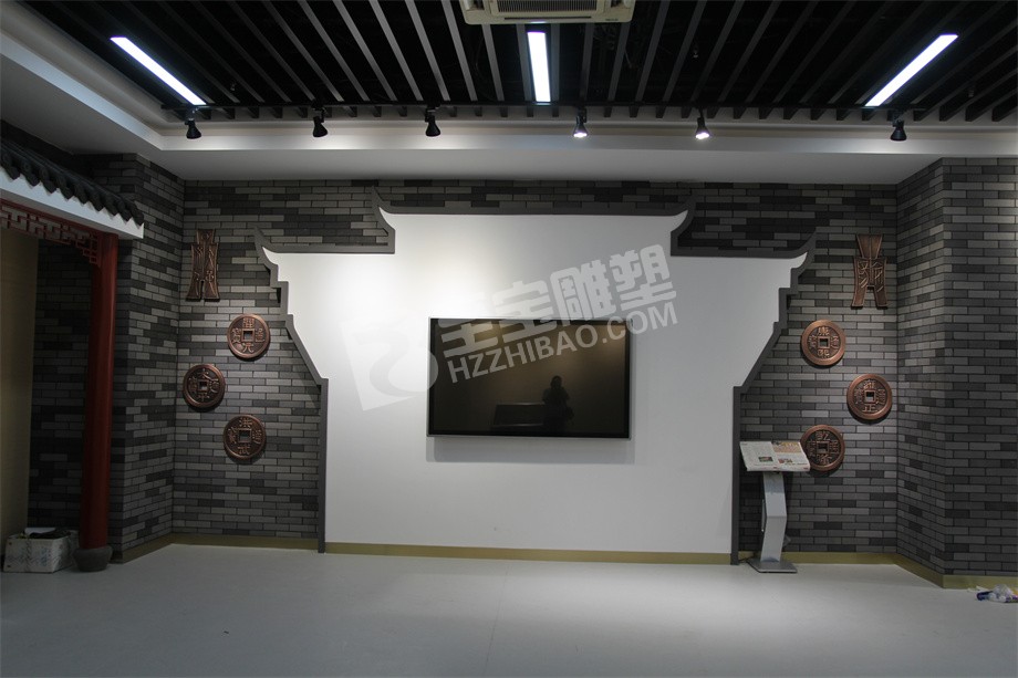 展覽館大廳墻壁壁畫銅錢鍛銅浮雕定制
