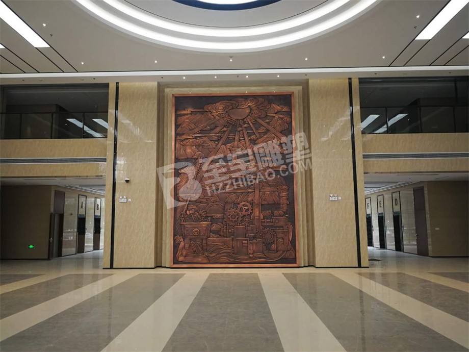 辦公樓大廳壁畫(huà)紫銅黃銅浮雕畫(huà)定制