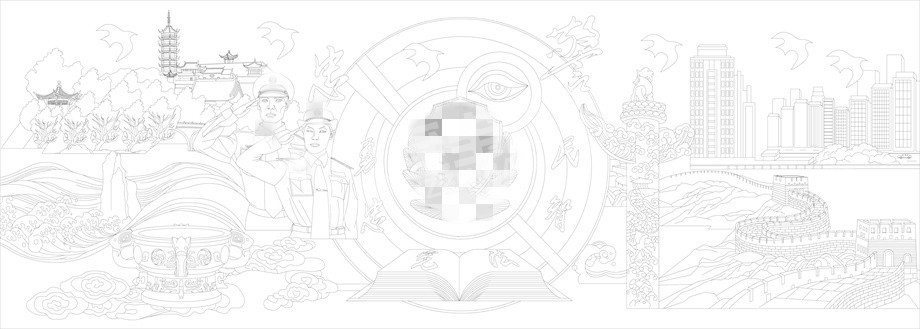 法院浮雕壁畫(huà)原創(chuàng)手繪設(shè)計(jì)稿