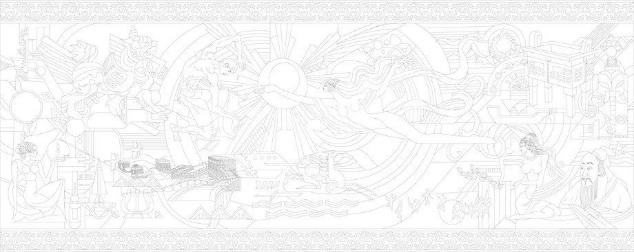 法院浮雕壁畫原創(chuàng)手繪設(shè)計(jì)稿