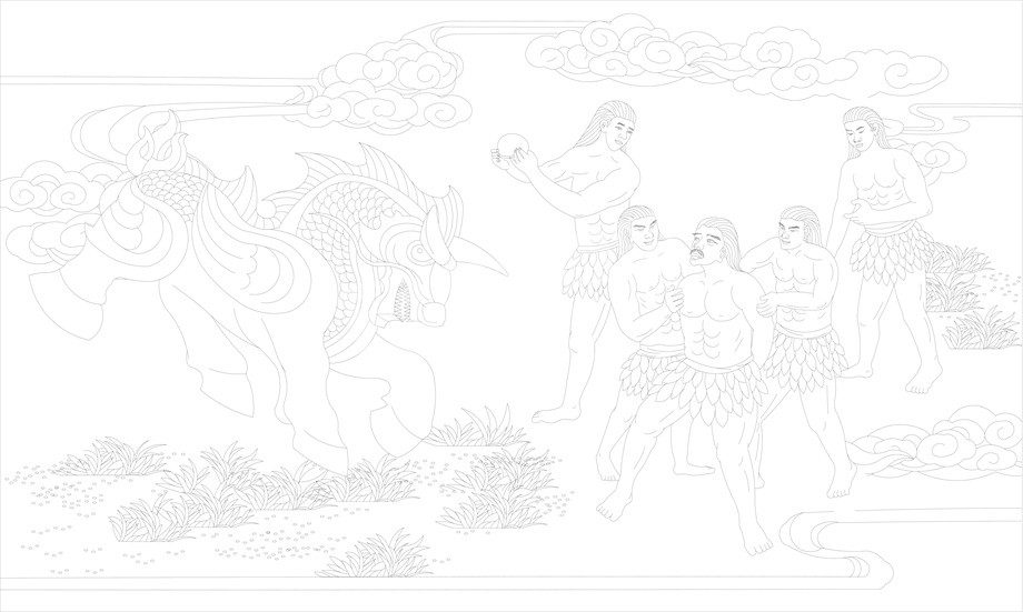 法院浮雕雕塑壁畫原創(chuàng)手繪設計稿