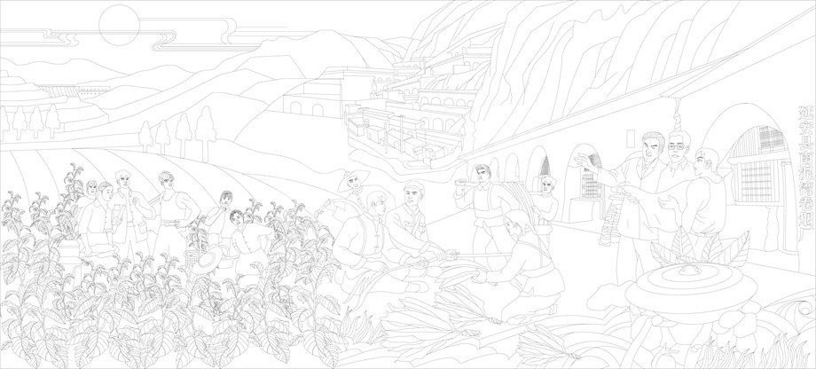 紅色黨建浮雕雕塑原創(chuàng)手繪設(shè)計(jì)稿