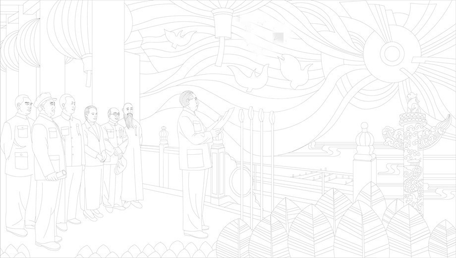 紅色黨建浮雕雕塑原創(chuàng)手繪設(shè)計(jì)稿