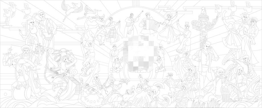 民族團結浮雕雕塑原創(chuàng)手繪設計稿