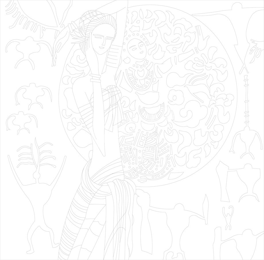 民族團(tuán)結(jié)浮雕雕塑原創(chuàng)手繪設(shè)計(jì)稿