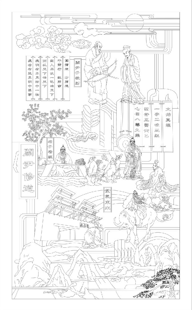 人文歷史浮雕雕塑原創(chuàng)手繪設計稿