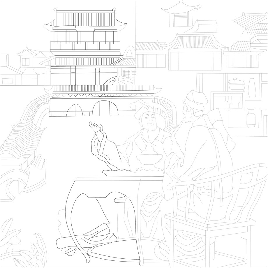 人文歷史浮雕雕塑原創(chuàng)手繪設計稿