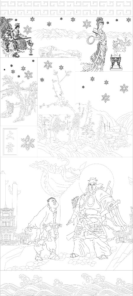 大雪浮雕雕塑原創(chuàng)手繪設計稿