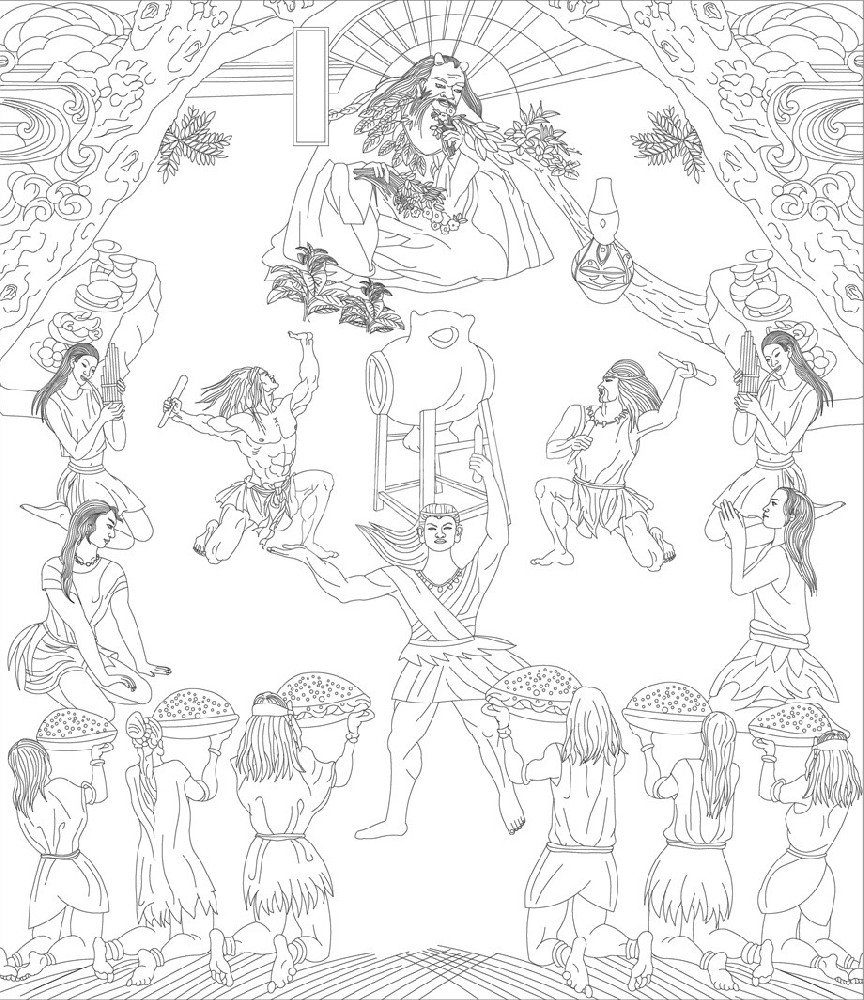 鄉(xiāng)村振興浮雕雕塑原創(chuàng)手繪設(shè)計稿