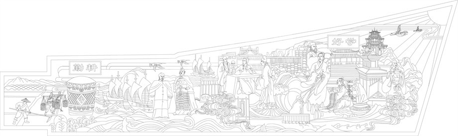 鄉(xiāng)村振興浮雕雕塑原創(chuàng)手繪設計稿