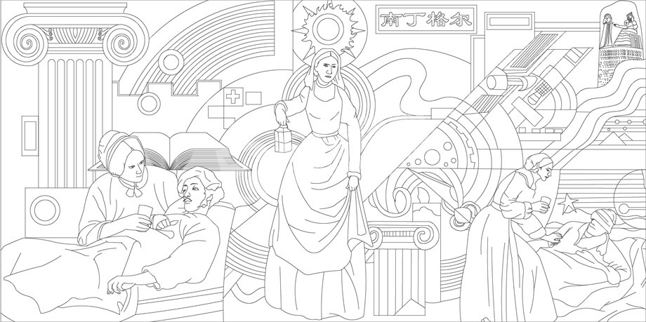 中醫(yī)文化浮雕雕塑原創(chuàng)手繪設(shè)計稿