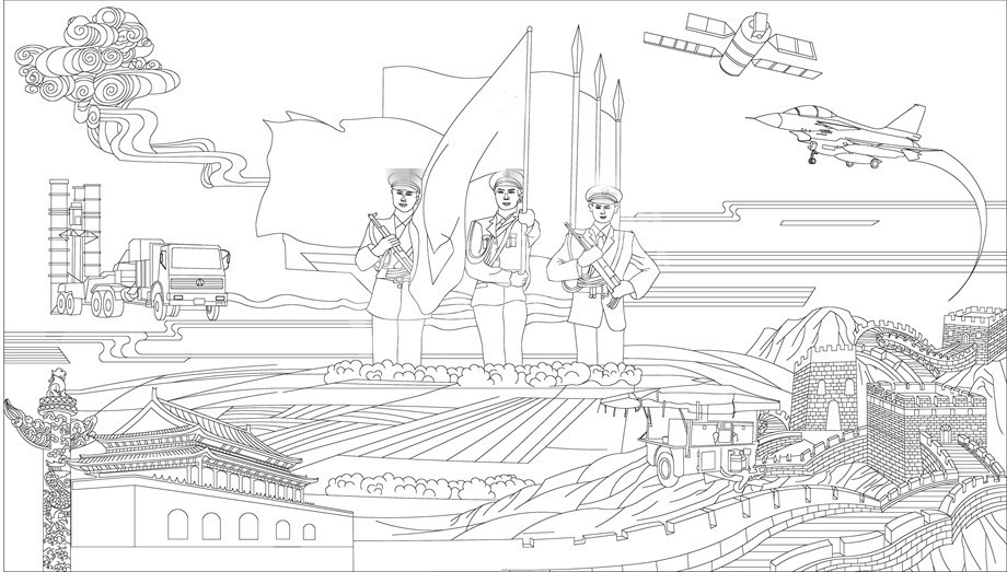 紅色黨建浮雕雕塑原創(chuàng)手繪設(shè)計稿