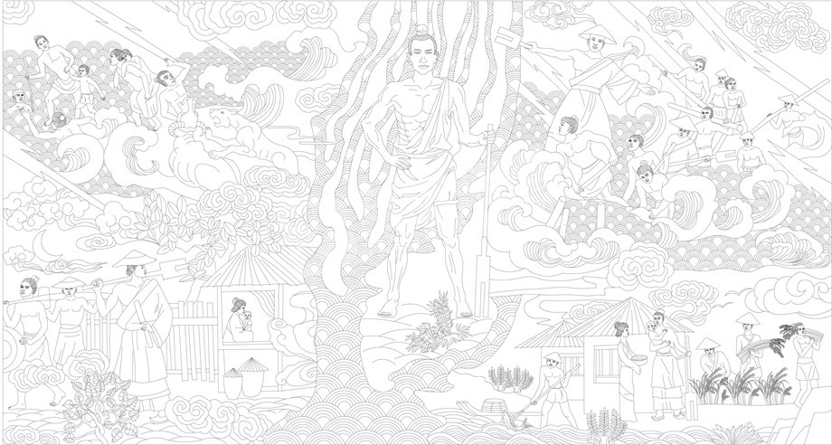 人文歷史浮雕雕塑原創(chuàng)手繪設計稿