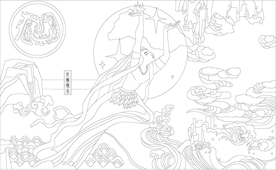 人文歷史浮雕雕塑原創(chuàng)手繪設計稿