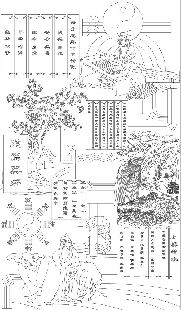 人文歷史浮雕雕塑原創(chuàng)手繪設(shè)計(jì)稿