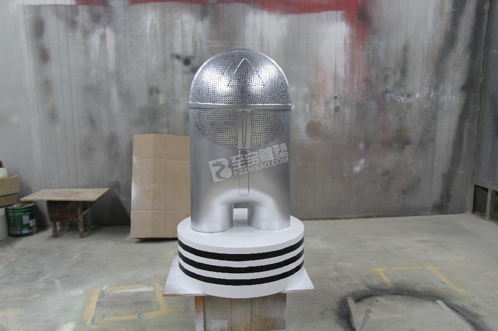 湖州樂(lè)城里好聲音錄音棚烤漆不銹鋼話(huà)筒雕塑