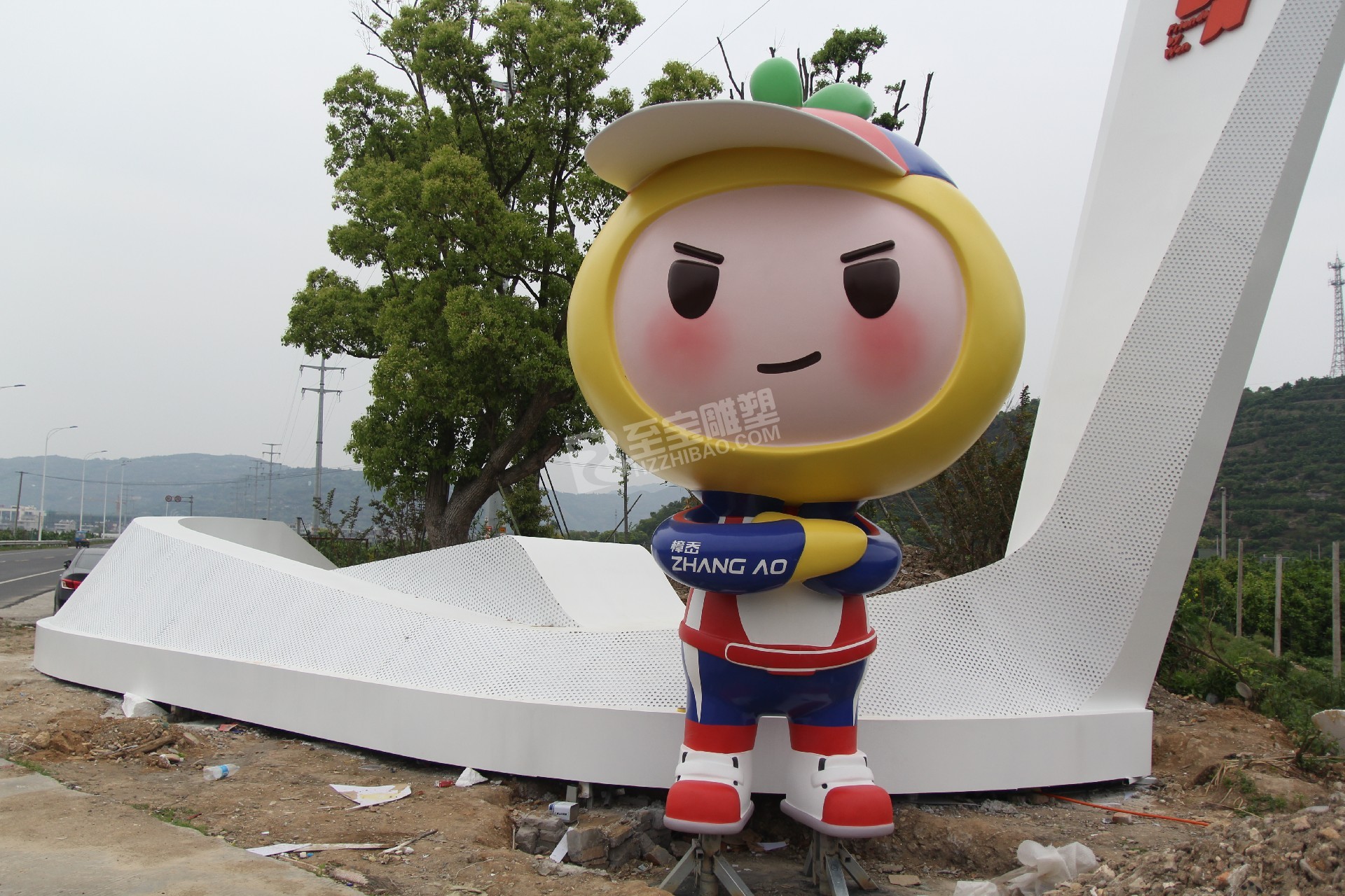 臺州文旦觀光風情帶建設(shè)玻璃鋼IP娃娃雕塑項目